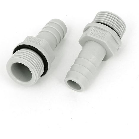 Raccord Plastique 3/8" BSP Mâle Raccord Filetage x 10mm 2pcs