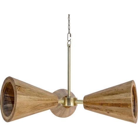 Suspension élégante bois et métal pour intérieur chic - Bois clair avec accent métallique (1/5)