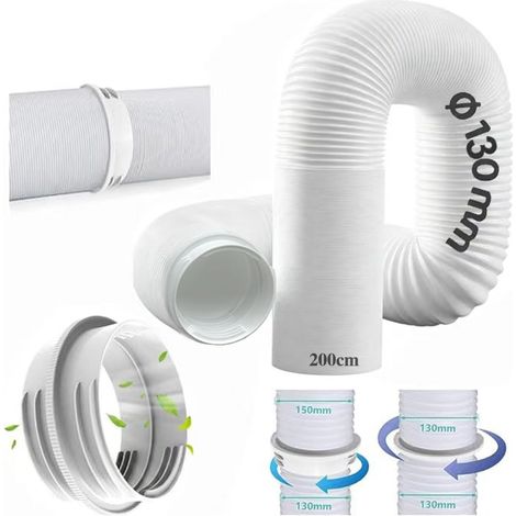 Rallonge de tuyau de climatisation Ø130 mm avec adaptateur 130 mm intérieur/150 mm extérieur, tuyau d'extension de climatisation, tuyau d'évacuation de climatisation (1/5)