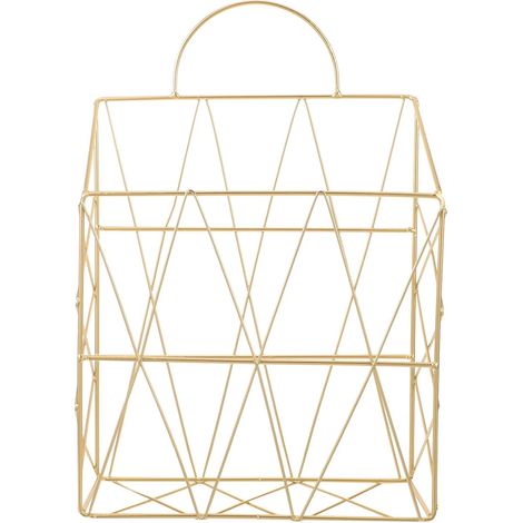 Étagère Murale en Fer Doré pour Rangement Suspendu, Organisateur D’Objets Décoratifs, la Cuisine et Bureau, Style Nordique, (1/5)