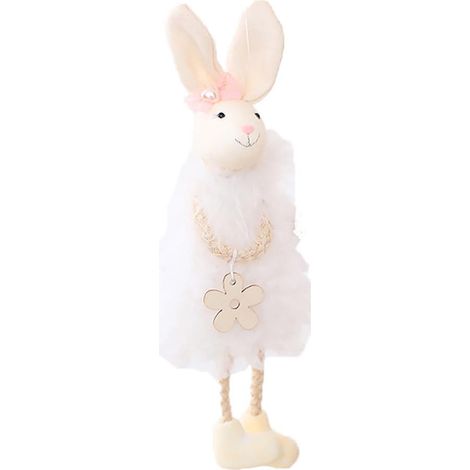 4 Ornements Lapin de Pâques, Tissu Chimique et Brossé, Design Mignon, Pour Arbres et Fenêtres, Décoration Intérieure (1/5)