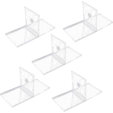 Lot de 5 Boîtiers Transparents pour CD et Dvd en Plastique avec Plateau Assemblé, Protège les Disques et Maintien Sécurisé, Étui Portable pour Rangement (1/5)