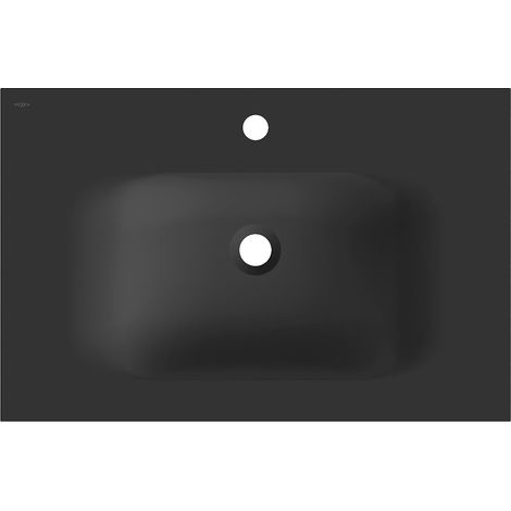 Mexen Vela lavabo empotrado en encimera 71 x 46,5 cm, negro mate - 25237071 (1/3)