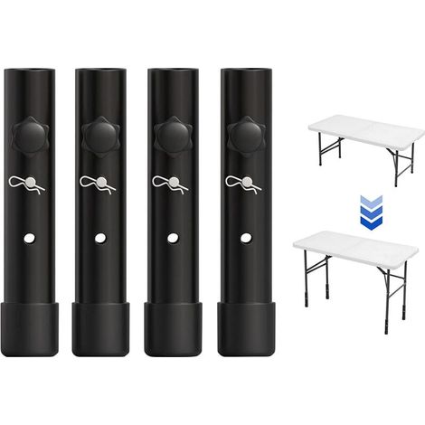 [NIEMALS VERWENDET] 4er Pack Tischbeinstrecker für Klapptisch 20cm Verstellbare Tischbeinverlängerungen Höhenverstellbare Erhöhungen (1/4)