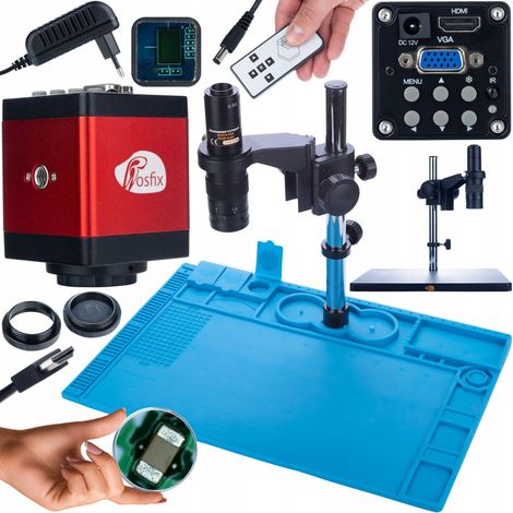 Microscopio Digital Rosfix Earth Pro MCEP-0.5X + Cámara Draco RED PRO KMDRP-HDMI-VGA 2mp + Alfombrilla de Silicona (Base de Hierro) 480x320mm