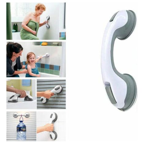 Poignée avec ventouse, main courante mobile, poignée de sécurité, support de salle de bain, poignée de douche, poignée de sécurité pour salle de douche, armoire, porte vitrée, fenêtre (1/5)