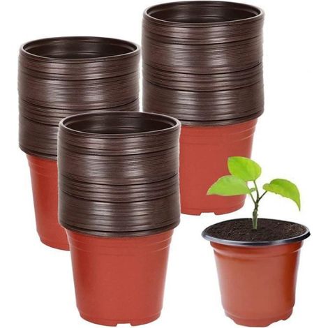Plante Pots, pots de fleurs en plastique souple, pots de fleurs en plastique pour la plantation intérieure et extérieure(100pcs) (1/3)