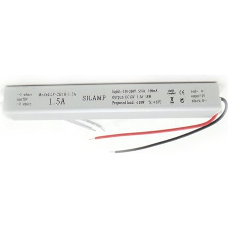 Transformateur 220V 12V 18W DC 1.5A - SILUMEN