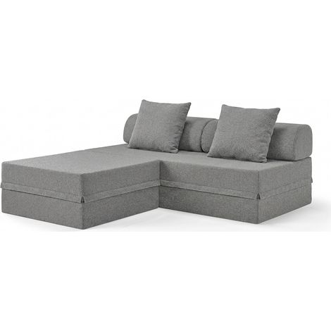 Sofá Modular 3 Lugares + Puff Convertível Bouclette (1/4)