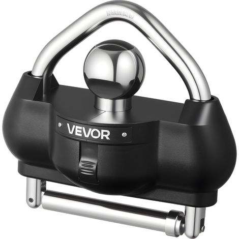 Antivol d'Attelage de Remorque, Compatible Coupleurs 46 mm, 50,8 mm, 58,7 mm, Verrou Robuste à Boule avec 3 Clés, Anti-effraction, Hauteur Réglable, pour Caravane, Camping-cars, Bateaux, Noir (1/5)
