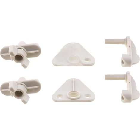 Lot de 2 loquets porte en plastique ABS blanc pour camping, car, yacht (1/5)