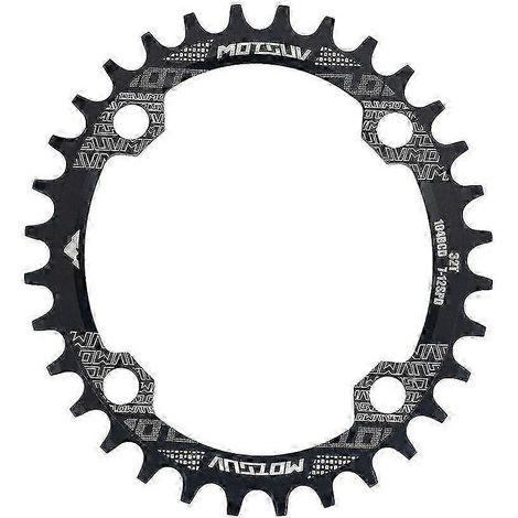 Plateau ovale en alliage d'aluminium pour vélo, compatible avec un entraxe de 104 mm, mono-vitesse, 32 dents. WHBYV (1/4)