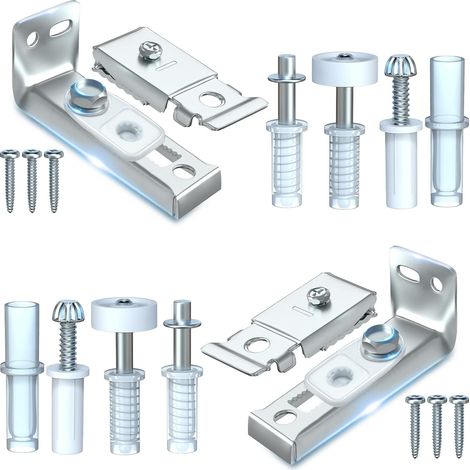 Kit di riparazione hardware per porte pieghevoli - Confezione da 2 pezzi di ricambio per porte scorrevoli pieghevoli dell'armadio, include staffa superiore e inferiore, girevole da 3/8", ruota guida d (1/5)