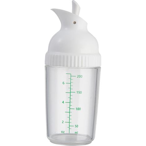 Bouteille À Assaisonnement - 200 ml - Bouchon À Levier - Graduée - Étanche - Pour Huile Vinaigrette Sauce - Blanc (1/5)