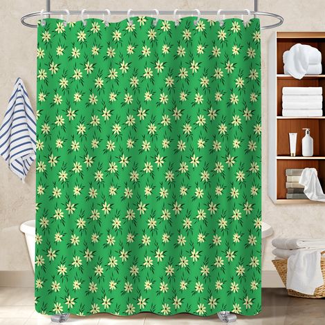 Voile de douche fluide en polyester 180x180 avec œillets rideau séchage rapide pour salle de bain d’amis (1/5)
