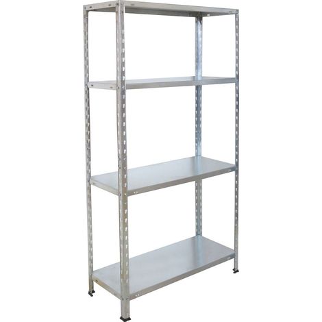 Étagère métallique galvanisée 4 niveaux 137x70x30 cm – Charge 60 kg par tablette – Montage sans vis – Rangement modulable pour garage et atelier (1/3)