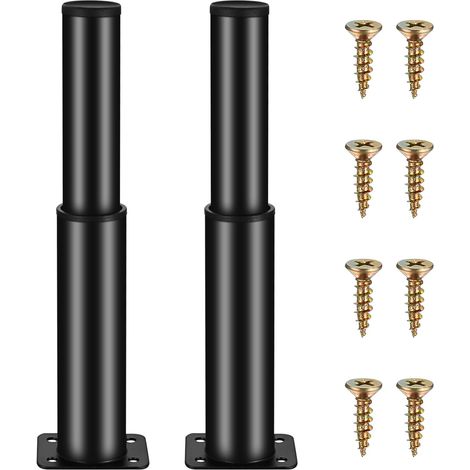 Pieds de Meubles Réglables 2er,Pieds Noirs pour Meubles,Pieds de Meubles Réglables en Hauteur,Pieds de Table en Métal,Pieds de Canapé pour Pieds de Table,Pieds de Lit, Pieds de Meuble15-25cm (1/5)