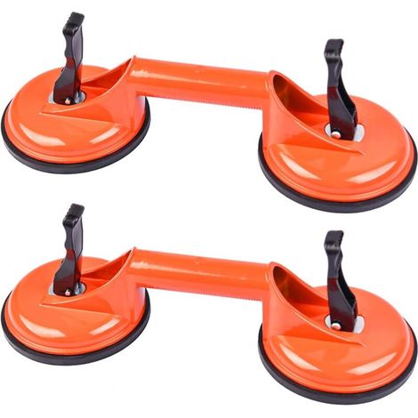 Suction Cups - 2 Pieces Double Suction Cup Powerful Suction Cup Lifter Vacuum Suction Cup with Non-Slip Handle Load 55 kg for Transporting Glass, Tiles, Laminates (1/5)