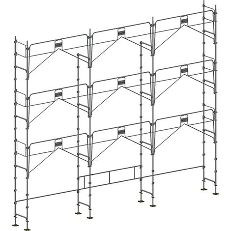 Echafaudage fixe de façade 80m² - Structure seule - Version garde-corps - DUO80GC-S