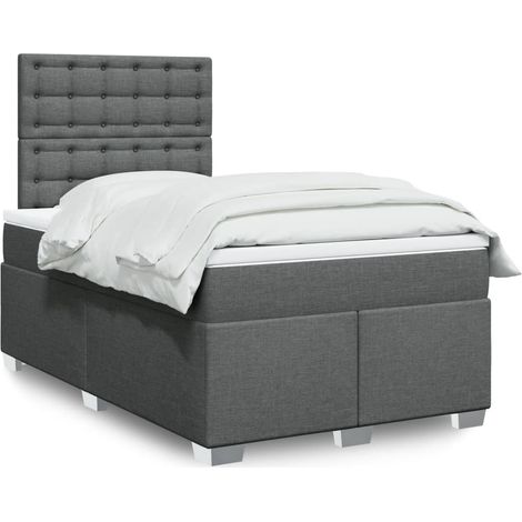 Boxspringbett mit Matratze Dunkelgrau 120x190 cm Stoff (1/5)