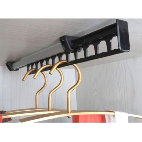 Sollbry Porte-vêtements Armoire Garde-Robe Extractible Coulissant pour Cintre Support Portemanteau for pour 12 Cintres Longueur 315 mm Lot de 1 (1/5)