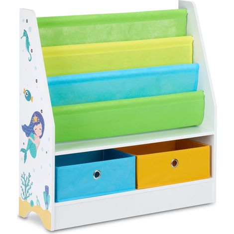 Estantería para niños almacenamiento 74 x 71 x 23 cm con 2 cajas coloridas ambiente lúdico de aglomerado multicolor 130008784 (1/5)