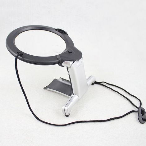 Magnifying Glass with Light and Stand, 6X Magnifying Glass with Light,Hands Free Magnifying Glass with Stand (1/5)