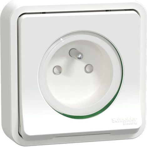 Schneider Electric – Prise de courant complète 2P+T – MUR39036 – Connexion auto – IP55 – IK08 – Blanc – Pour espaces confinés (1/3)