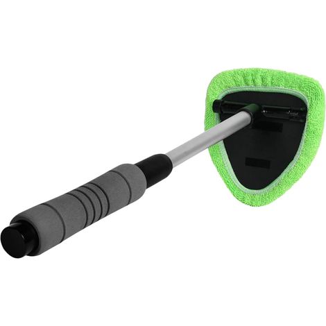 Outil de Nettoyage Pare-Brise Rotatif avec Manche Télescopique Antidérapant et Tête Microfibre Brosse Polyvalente pour Vitres de Voiture et Fenêtres Désembuage Hiver (1/5)