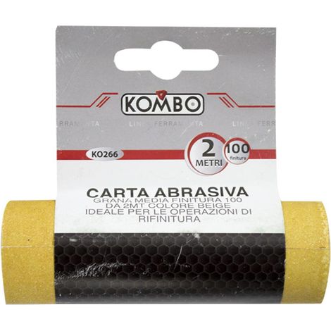 Carta Abrasiva a Grana Media: Finitura 100-2mt Colore Beige