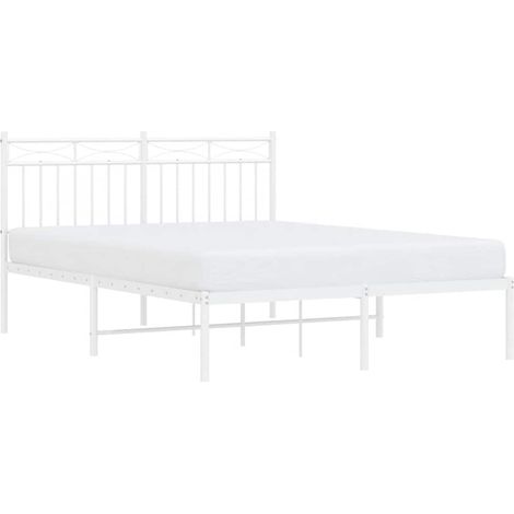 Estructura cama sin colchón con cabecero metal blanco 135x190cm vidaXL (1/5)