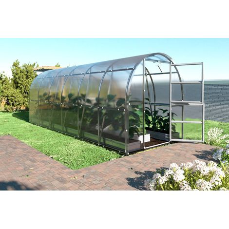 Serre tunnel en polycarbonate larg 2 m Jura Slim, Long 6 m, Épaisseur 4 mm
