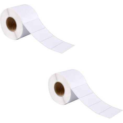 Etiquettes Auto-Adhésives - 6 x 3 cm - Pour Congélateur et Usage Général - Papier Blanc Détachable - 2 Rouleaux (1/5)