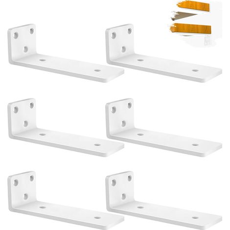 6 Pièces Supports D'étagère Flottants 20 cm, Equerre Charge Lourde Avec Vis Et Ancrages Assortis, Equerre Etagere Murale Métal de 70kg (1/5)