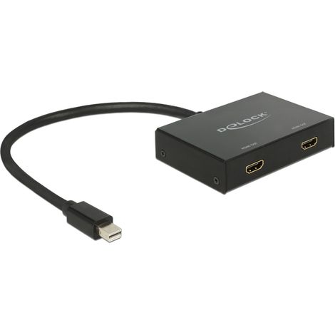 Delock divisor displayport 1.2 1 x entrada mini displayport  2 x salida hdmi 4k