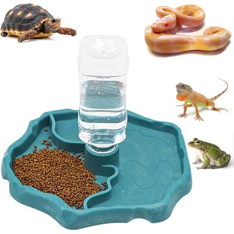 Cerioll Distributeur d'eau pour Reptile Abreuvoir transportable avec Plat en synthétique Mangeoire (1/5)