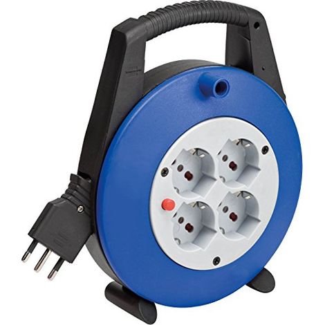 Brennenstuhl 1093235 Avvolgicavo, Blu/Grigio, 10 m (1/4)