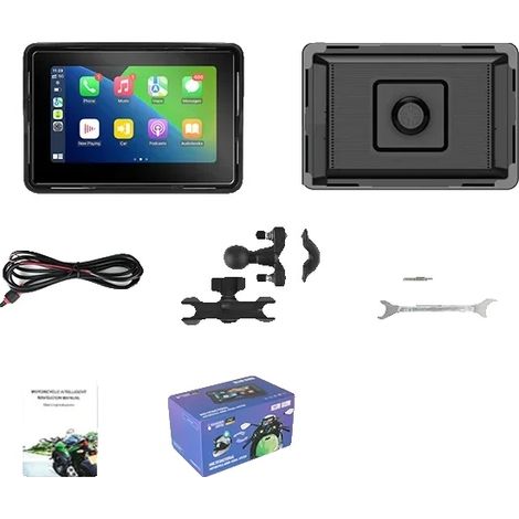 DVR per moto, supporto CarPlay wireless, design impermeabile, no-a, schermo da 5 pollici-b (1/2)