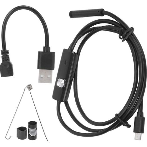 Caméra d'inspection endoscopique 7mm IP67 étanche avec 6 LED, câble de 2m pour diagnostics industriels et plomberie. (1/5)