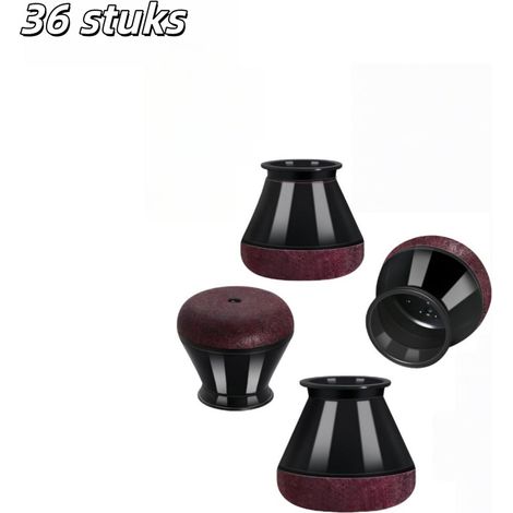 Lot de 36 protège pieds de chaise avec dessous en feutre pour prévenir les rayures et réduire le bruit sur parquet couleur noire (1/5)