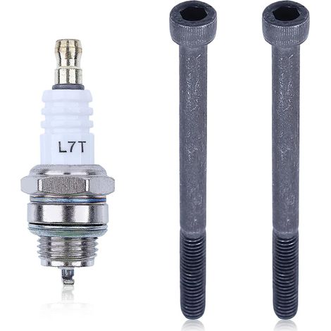 2 pcs Boulon de silencieux avec bougie pour Husqvarna 257 261EPA 262 262XP 51 55 61 66 261 262 266 268 Tronçonneuse Pièce de coupe M6 x 80 mm (1/5)