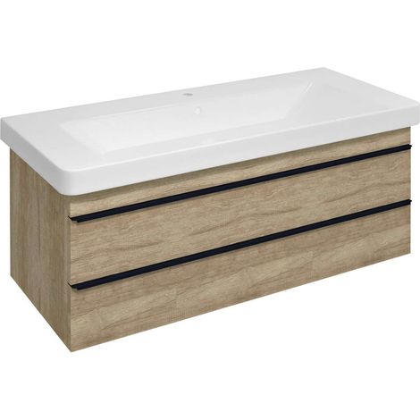 Sapho Sitia - Mueble para lavabo 101x50x44 cm, 2 cajones, roble alabama SI105-2222