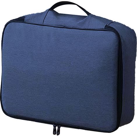 Pochette de Rangement Documents Oxford Bleu Marine avec Serrure à Code et Fermeture Éclair Double (1/4)