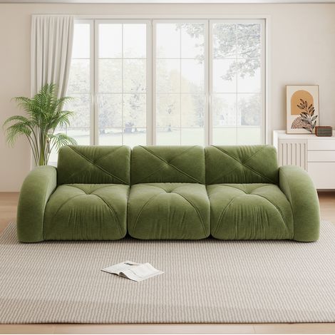 Modulsofa rahmenlos Chenille 200 kg belastbar grün OKMYHOME (1/5)