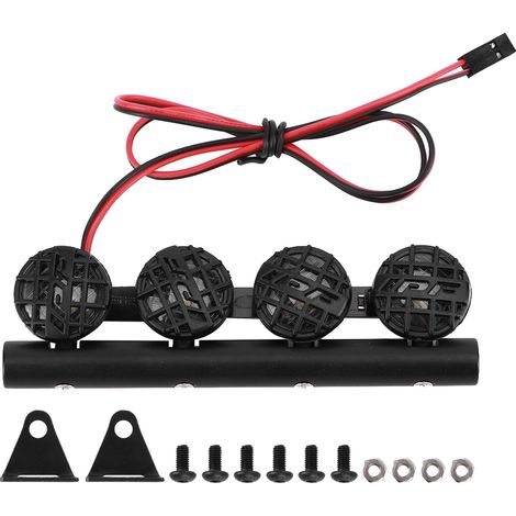Phare de toit LED DIY, projecteur pour porte-bagages, accessoire compatible TRX4/SCX10, voiture radiocommandée Crawler 1/10, 4 LED. (1/5)