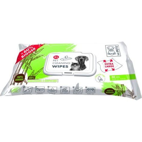 M-Pets Pflegetücher für Haustiere BAMBOO XL – 28 x 18 cm – 30 Stück
