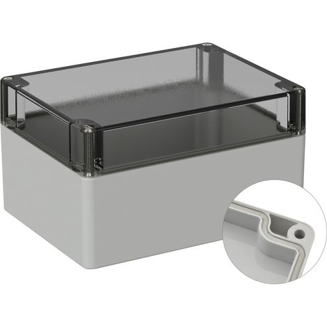 TRU COMPONENTS TC-9065536 Outdoor-Gehäuse 160 x 120 x 90 Polycarbonat Lichtgrau (RAL 7035) 1 St. (1/2)