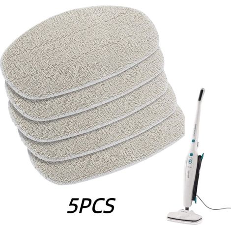 Panni per la pulizia - Confezione da 5 - Compatibili con il pulitore a vapore Leifheit CleanTenso - Panni di ricambio lavabili - Ricariche per scope a vapore - Microfibra (1/5)