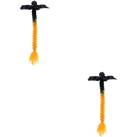 pezzi di ornamento per elmo a forma di fiocco, fermaglio per capelli intrecciato arancione (1/5)