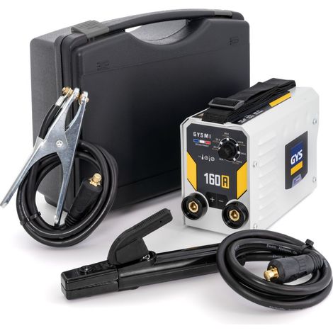 GYS – Poste à souder MMA Inverter 160A – Monophasé 230V – Épaisseur soudable jusqu'à 10mm – Câble porte-électrode et mallette – 83790